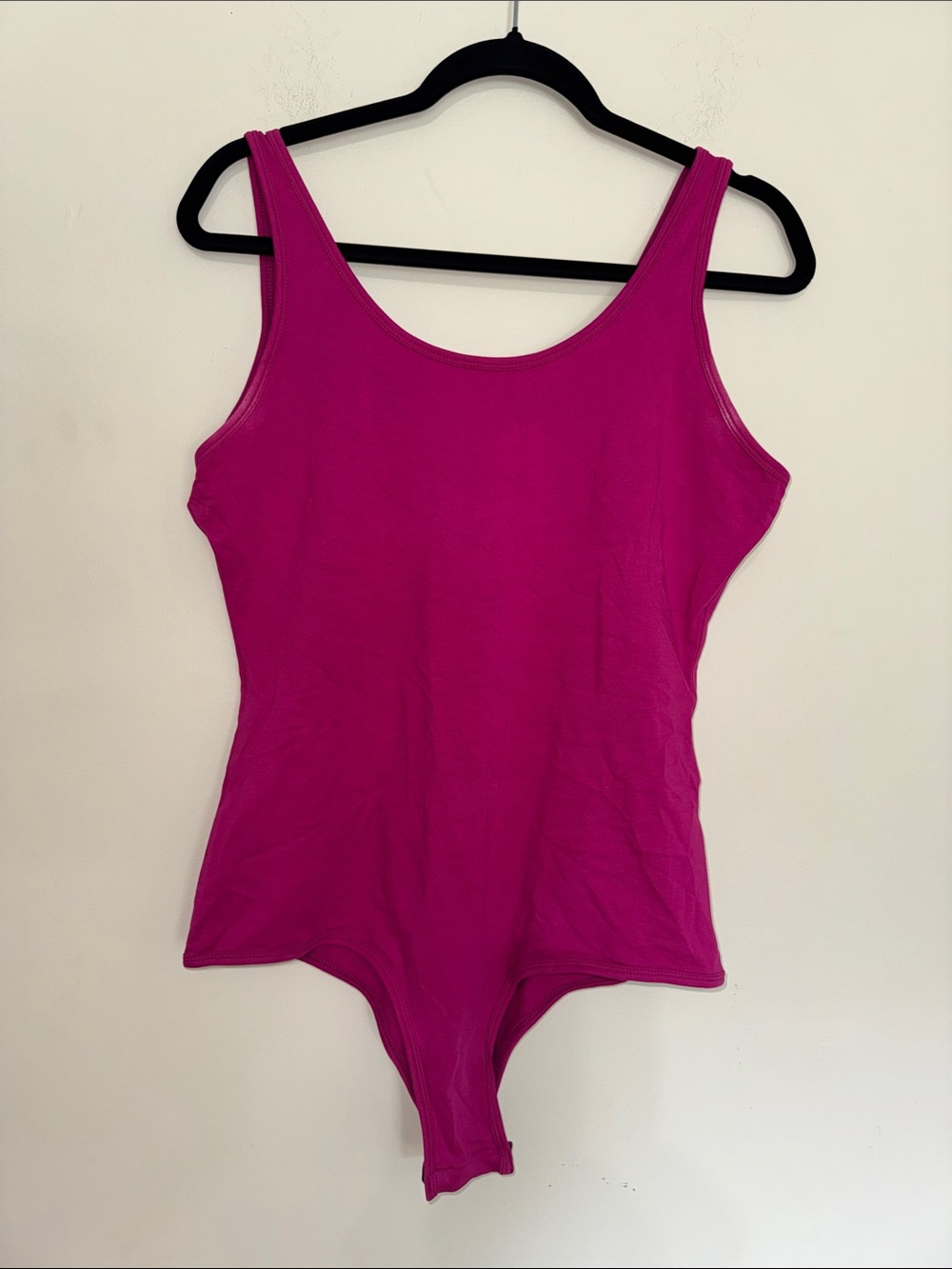 Scoop Neck Fuchsia Tank Bodysuit